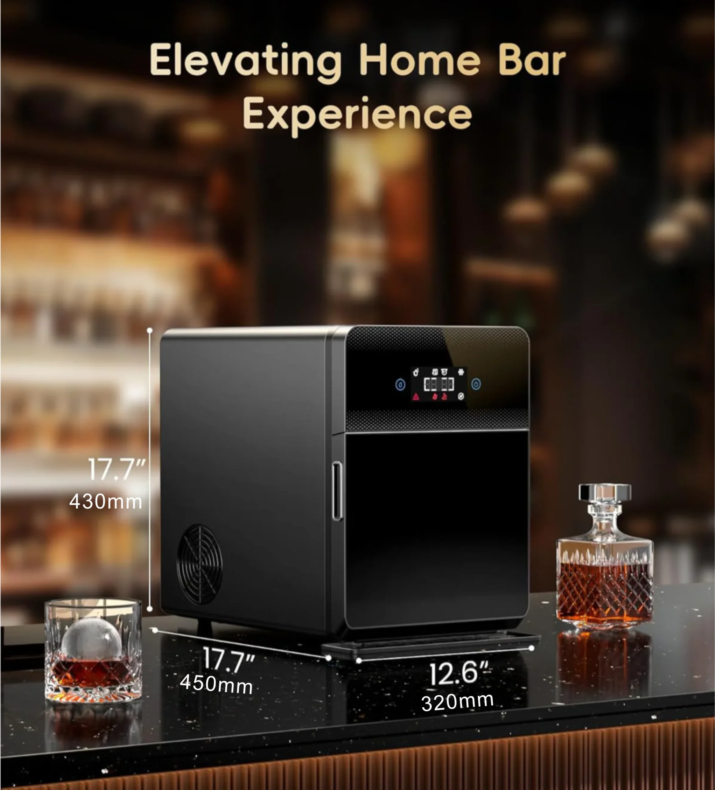 Countertop Automatic Ice Ball Maker Machine Round Sphere Ice Maker For Bar Commercial Whiskey Use
