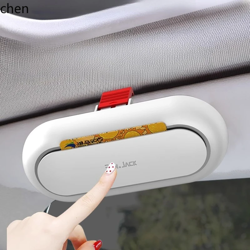 

HXL Car Glasses Case White Multifunctional Car Interior Sun Visor Storage Sunglasses Case