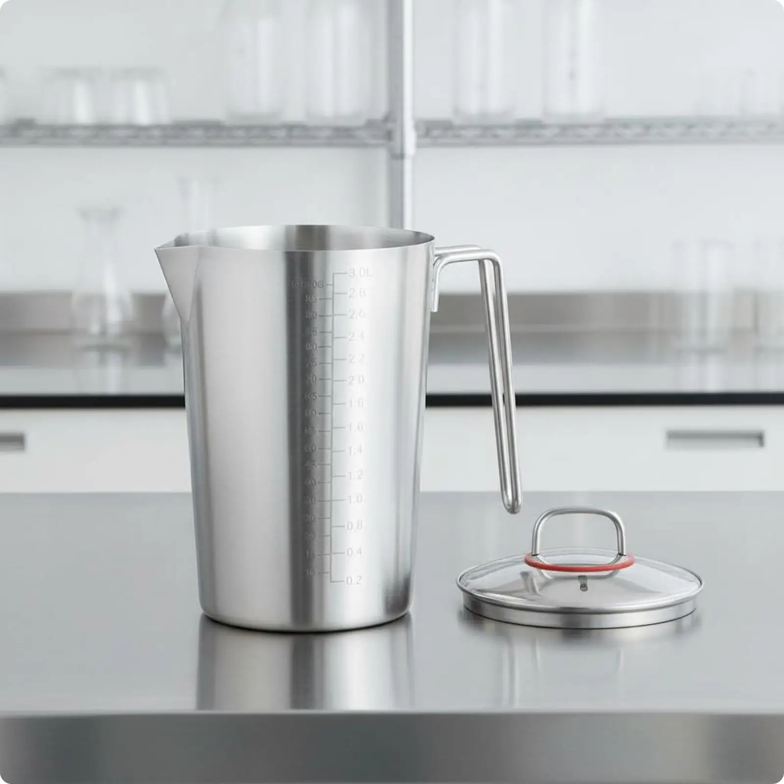 Large Capacity Stainless Steel Laboratory Beaker Measuring Mug Kitchen Volume Tool for Baking and Cooking
