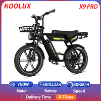 KOOLUX X9 Pro Aluminum Alloy Electric Bike 750W Motor 48V31.2AH Dual Lithium Battery Adult Electric Bicycle 20 Inch Tire E-bike