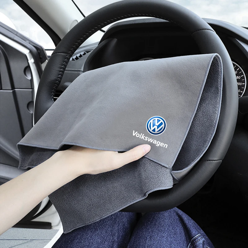 Toallas de microfibra para lavado de coches, paño de limpieza en seco para VW Polo Atlas Passat Jetta Touareg Magotan Variant Golf Nivus Tiguan Arte, 1 ud.