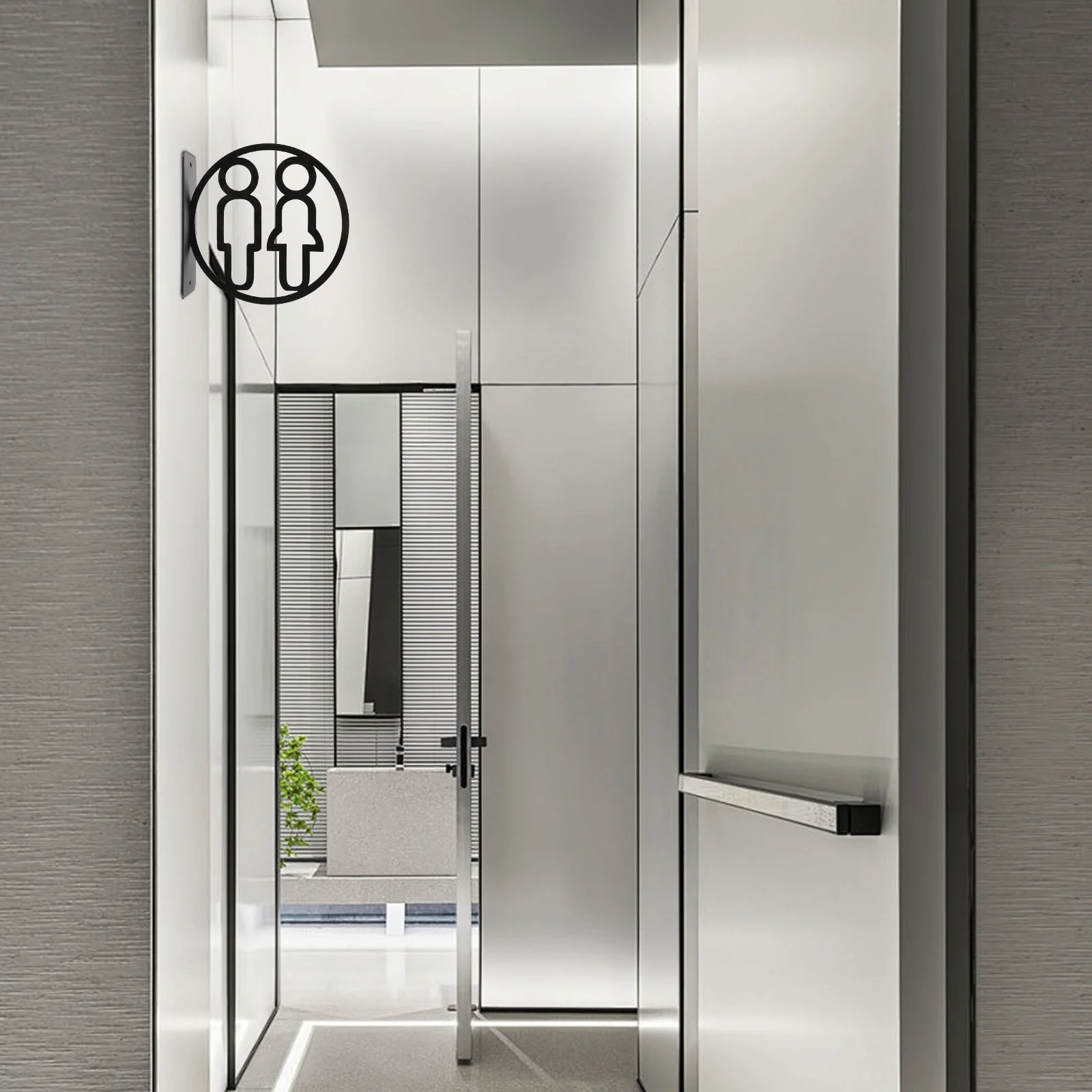 

Acrylic Toilet Sign Double Sided Bathroom Wall Signs Modern Restroom Door Sticker For Offices Restaurants Unisex