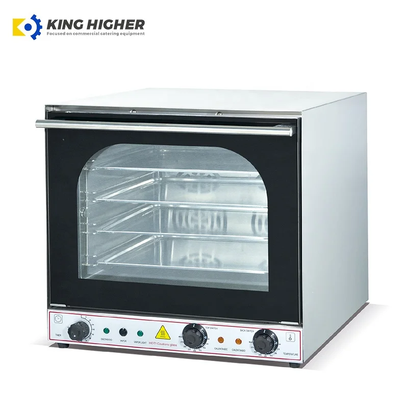 

Commercial Electric Convection Oven Countertop Bakery Oven for Baking Bread Pizza - Stainless Steel Perspective 4-Tray