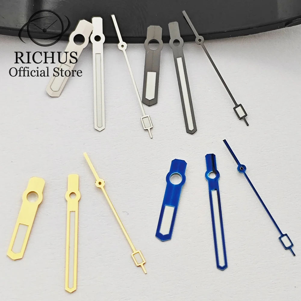 ريتشوس الفضة الأزرق الذهب بندقية روز الذهب ساعة الأيدي الأخضر مضيئة صالح NH35 NH36 ساعة يد تعمل بالحركة اكسسوارات أجزاء