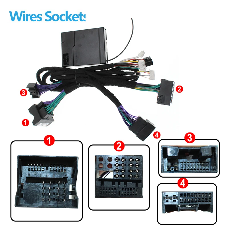Android Car Radio 16 pin stereo Wiring Harness Power Cable adapter Canbus Box Decoder For Audi Q5 A4 2009 2016 2017 low config