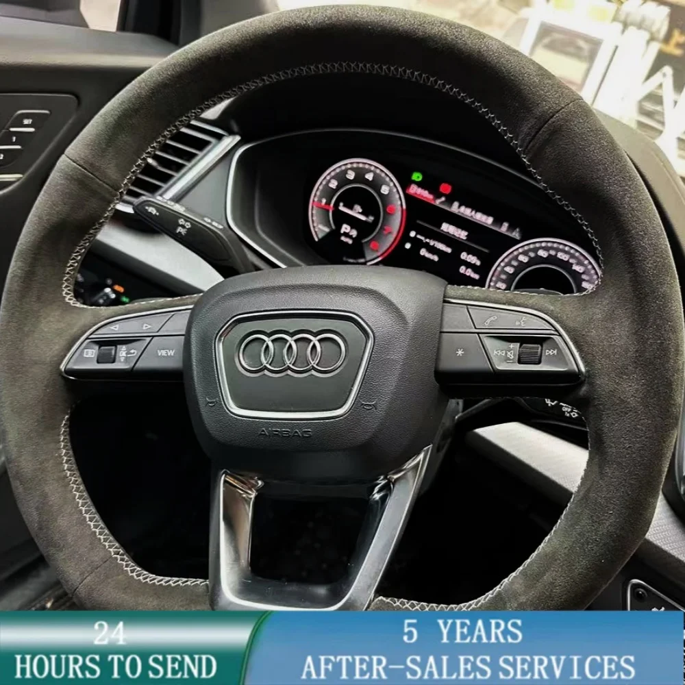 

Customized Car Steering Wheel Braid Cover Hand Sewing Suede Leather DIY For Audi A3 A4 A6 A5 A1 Tt Q3 8p B8 B6 B7 C6 C5 8l