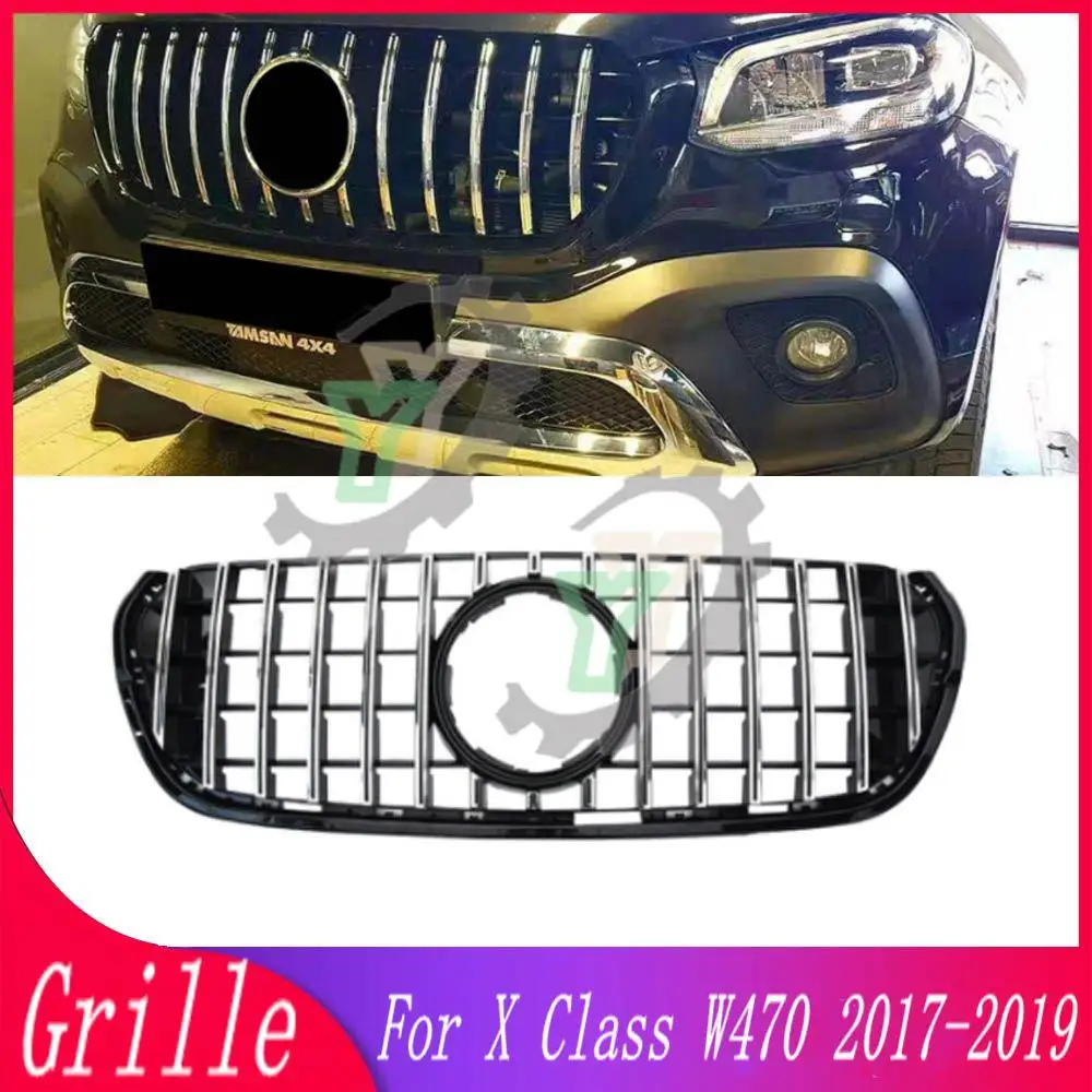 

For Mercedes-Benz X-Class W470 X470 2017 2018 2019 2020 Car Accessory Front Bumper Grille Centre Panel Styling Upper Grill