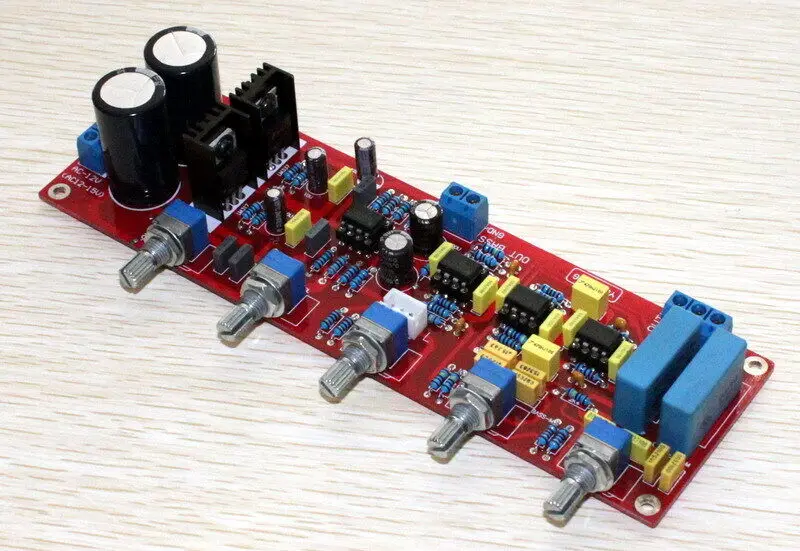 

YJ NE5532 HiFi 2.1 tone preamplifier completed board