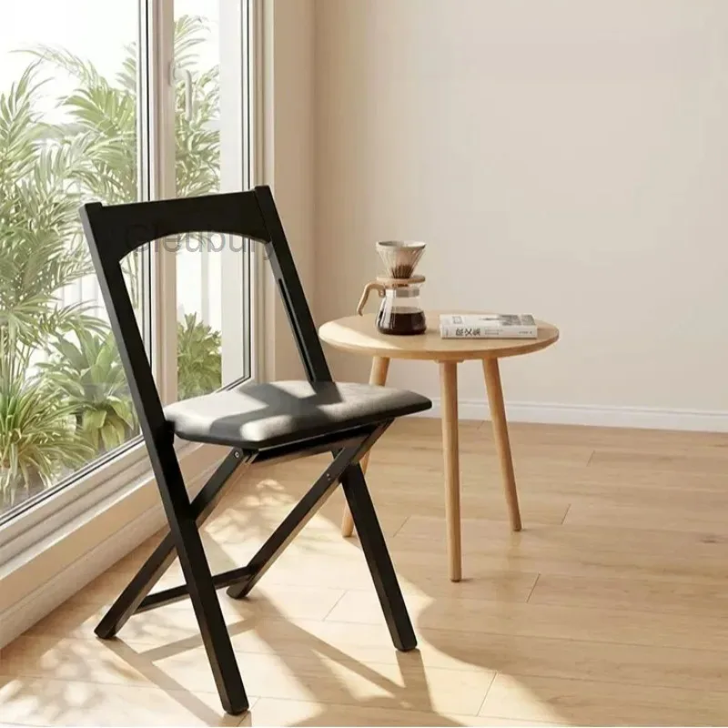 Modern Foldable Wooden Dining Chair, Minimalist Stackable Design for Small Spaces, Kitchen, and Casual Use