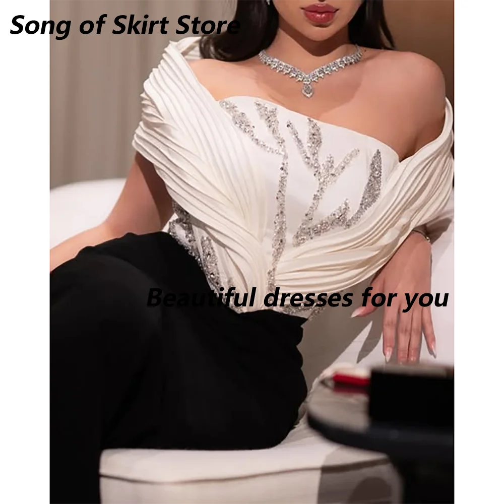 Luxury Evening Dress Customized Crystals Off The Shoulder Mermaid Wedding Party Gowns for Women Modest Formal Party Dresses Long image 2