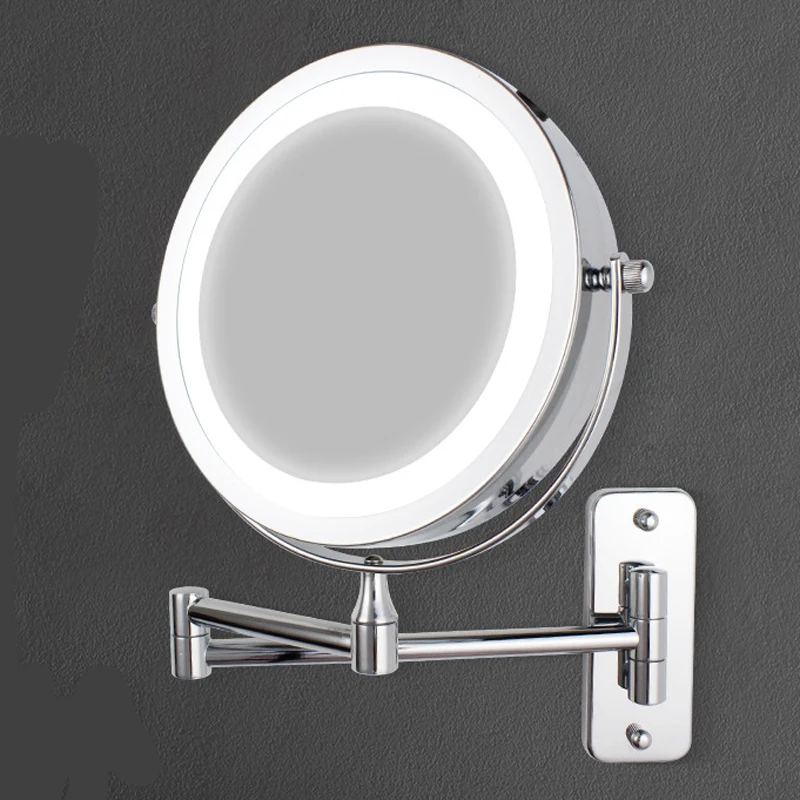 

8 inch Bathroom Makeup Mirror Chrome 3x/5x/10x Magnifying Double Side USB Charging Smart Cosmetic Mirrors Bathroom Accessory