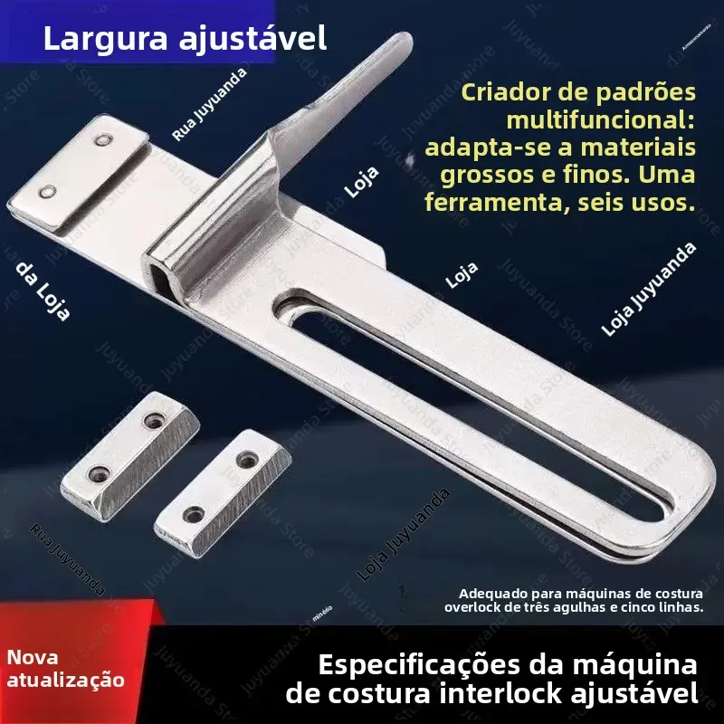 adjustable-three-needle-five-thread-zigzag-foot-for-lightweight-fabrics-all-steel-sewing-accessory-with-fixed-edge-guide