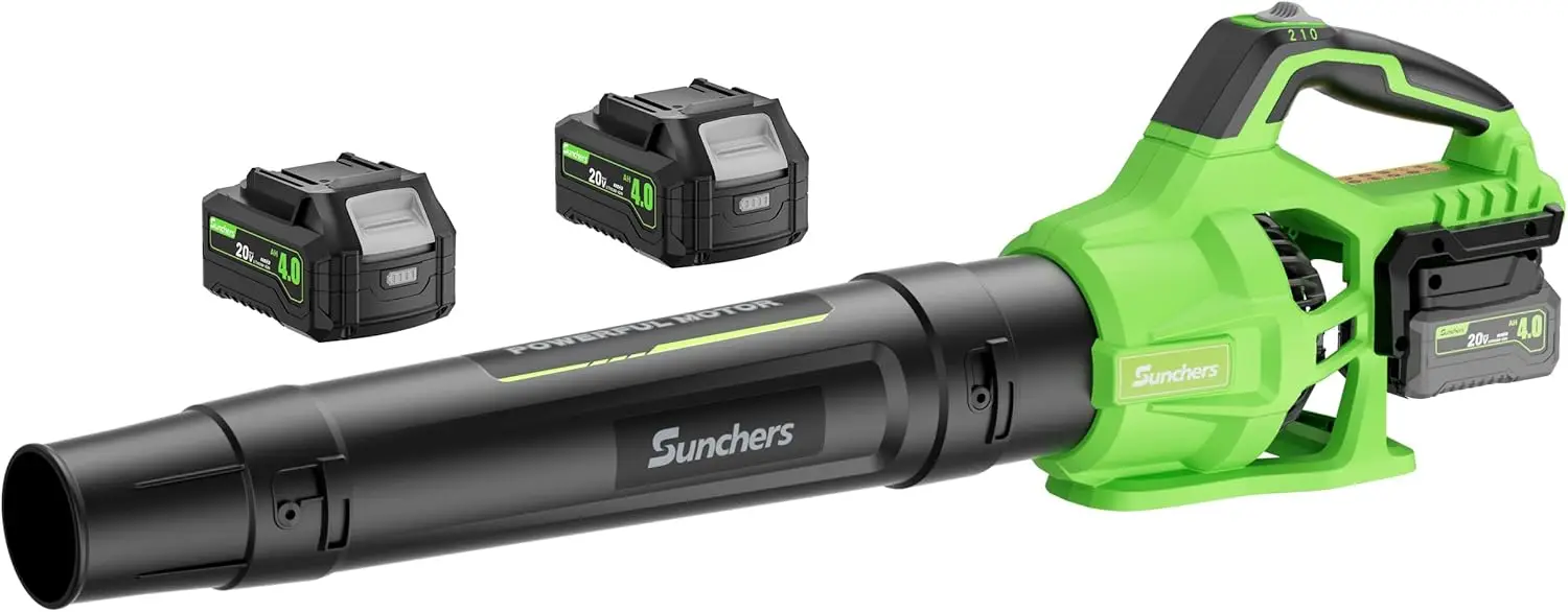 

Cordless Leaf Blower with 2 Batteries, 780CFM 260MPH, 2 Speeds for Lawn Care and Outdoor Cleaning