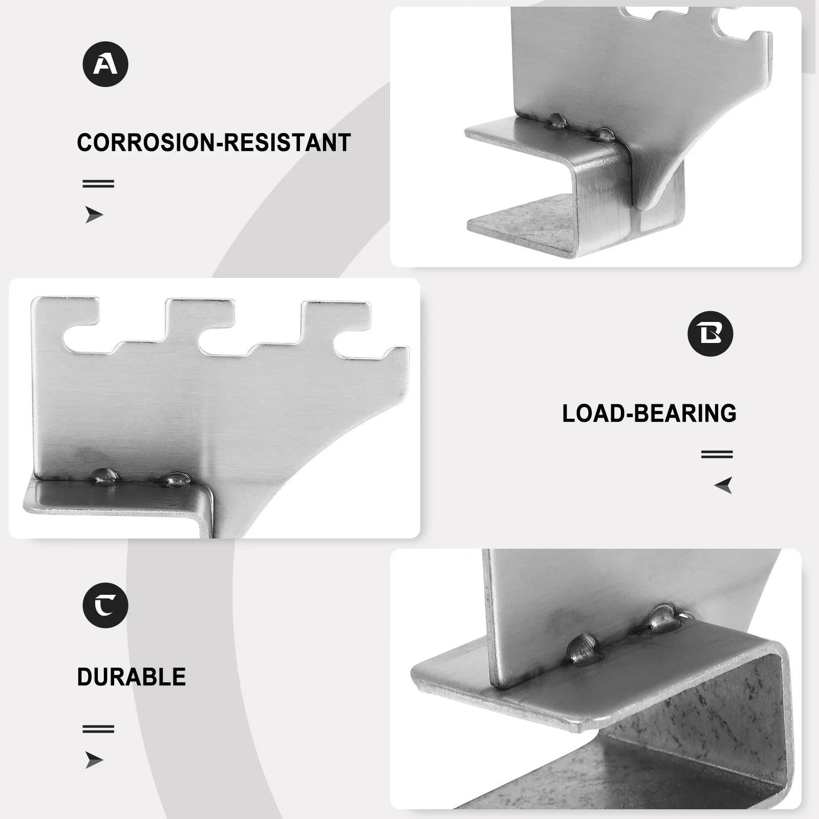 10 قطعة أنبوب مربع دعم الأوسط رف AA عمود رفوف حامل تركيب الفولاذ المقاوم للصدأ موصل تخزين ganization