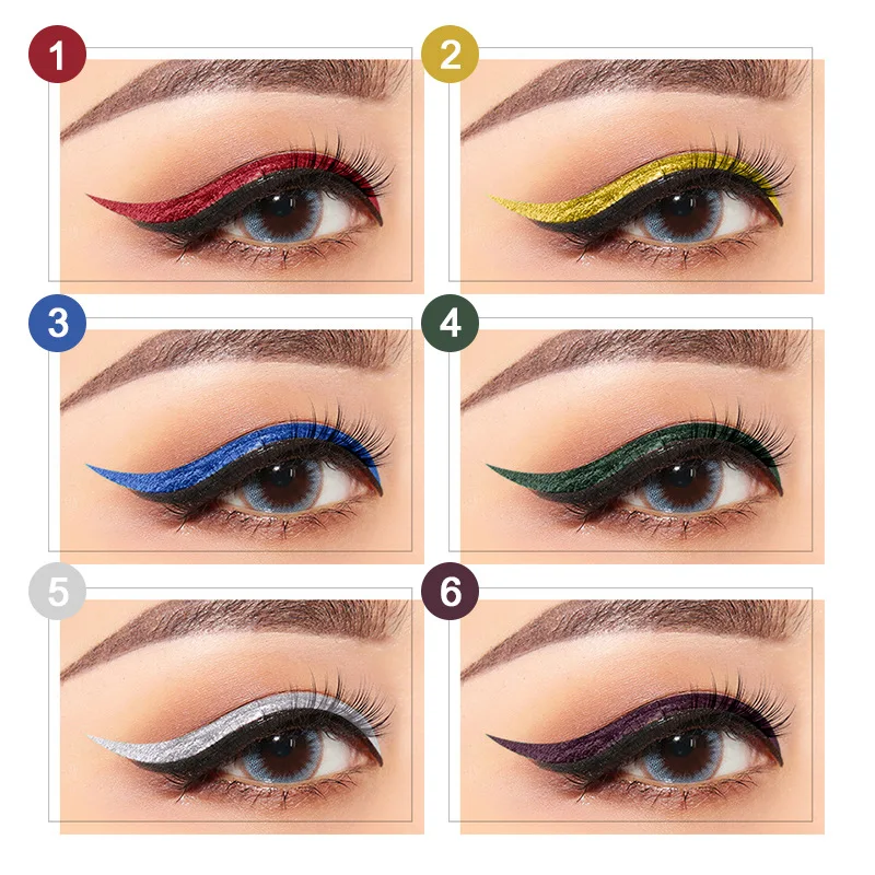 Soft Colorful Liquid Eyeliner Pencil Waterproof ,Shimmer Liquid Eye Liner Blue Green Yellow Eyes Cosmetics Pen