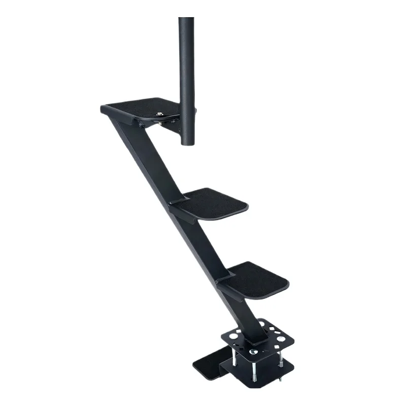 Heavy duty marine trailer pedal with safety handle, non-slip surface, deep V-trailer