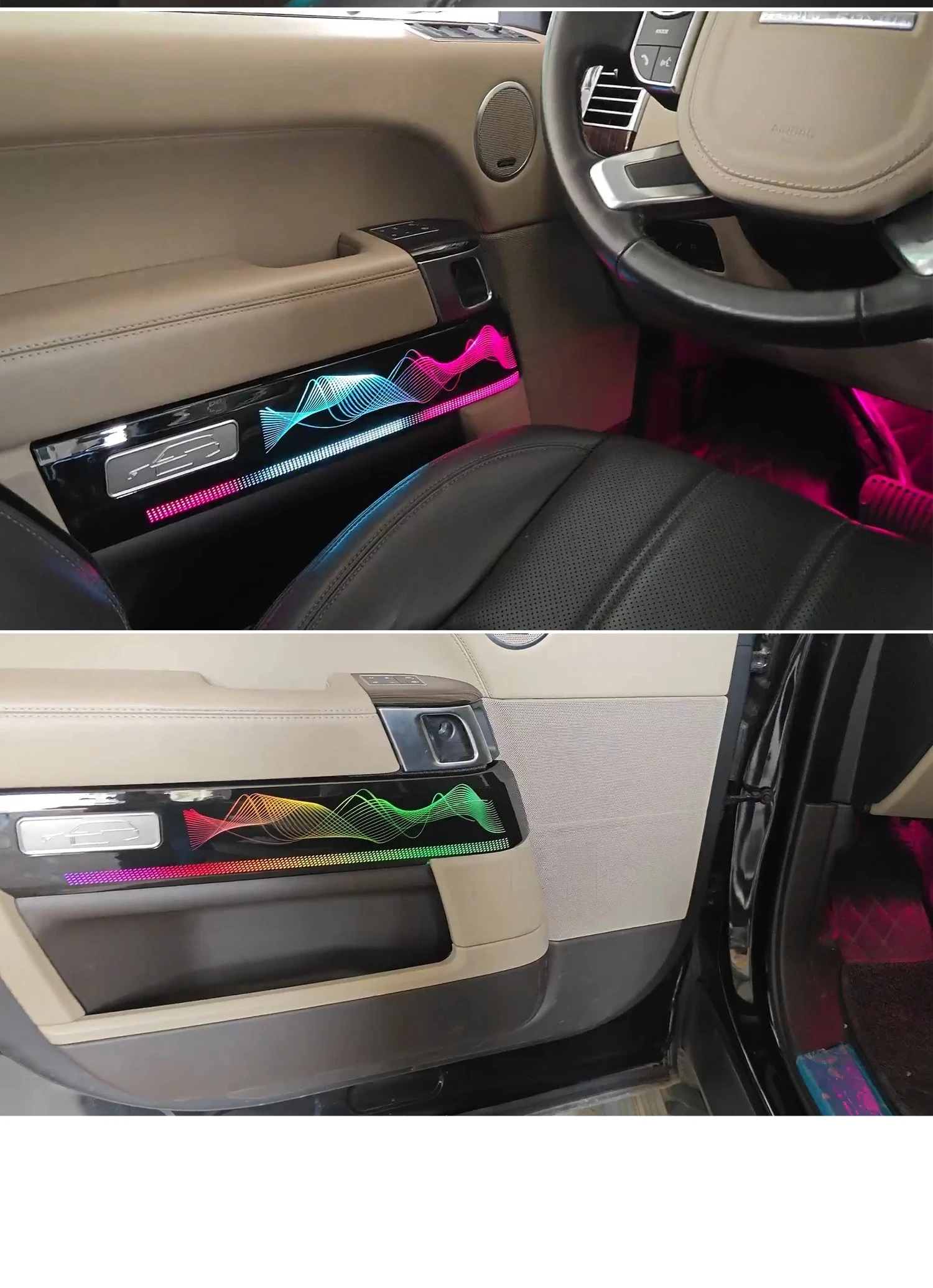 Car Door Speaker Cover Plate LED Ambient Light  For Range Rover Sport 2014-2022 L494 APP Control Auto ccessories Atmospheric