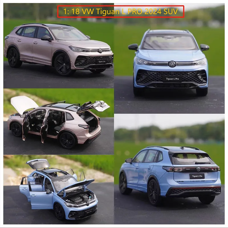 Diecast 1: 18 VW Tiguan L PRO 2024 SUV Off-road Vehicle Alloy Simulation Car Model Static Collection Decorated Holiday Gift Toy