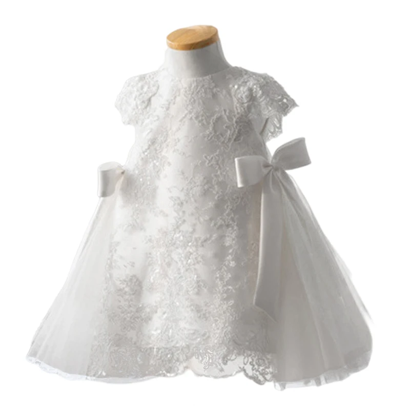 Robe de demoiselle d'honneur en dentelle pour enfants, robe de princesse pour la fête de mariage, 1er 1er anniversaire. Robe de Cérémonie de Communion pour Fille de 1 à 14 Ans