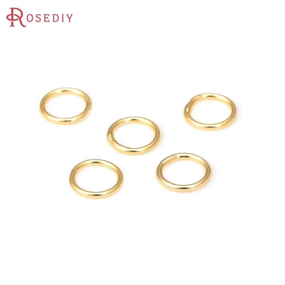 

50PCS 4MM 5MM 6MM 7MM 18K Gold Color Brass Round Wire Round Closed Rings Jewelry Making High Quality Diy Findings Accessories