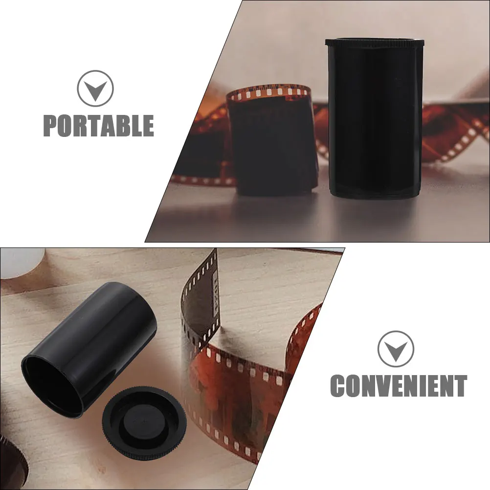 

10pcs Film Canisters Black Plastic Containers with Lids Compact Size Protective Case Camera Film Storage Organizer Fish Bait Box