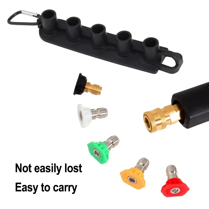 Car Washing High Pressure Washer Nozzle Tips Set with Nozzle Holder 5 Spray Nozzle Tips with 1/4 Inch Quick Connect