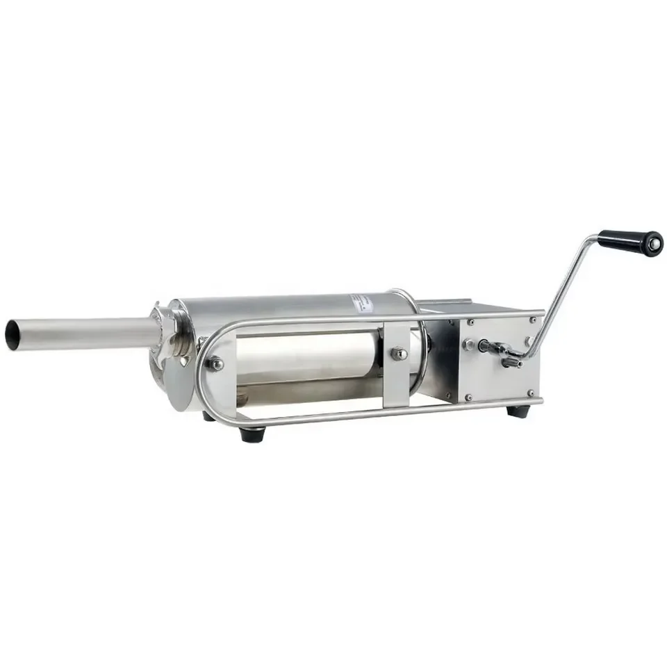 7L Horizontal Stainless Steel Sausage Stuffer for Hotel Restaurant Home Kitchen Meat Processing Latin Fried Dough Stick Machine