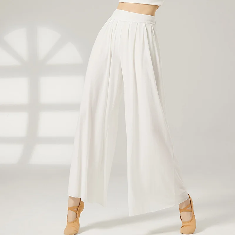 Pantaloni da pratica di danza classica per insegnanti pantaloni da ballo in rete a vita alta abbigliamento elegante