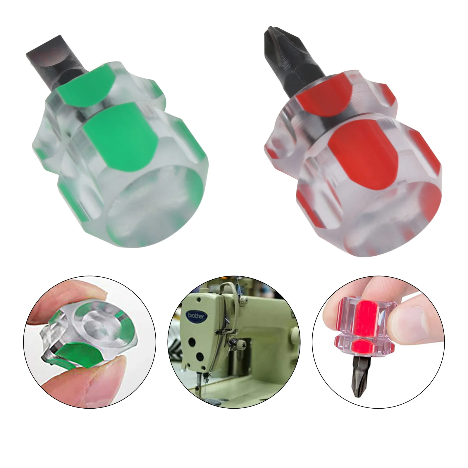 2 szt. Śrubokręt do maszyn do szycia/płaska przenośne narzędzie Mini 40mm/1,57 cala przenośny zestaw do naprawy rękodzieła