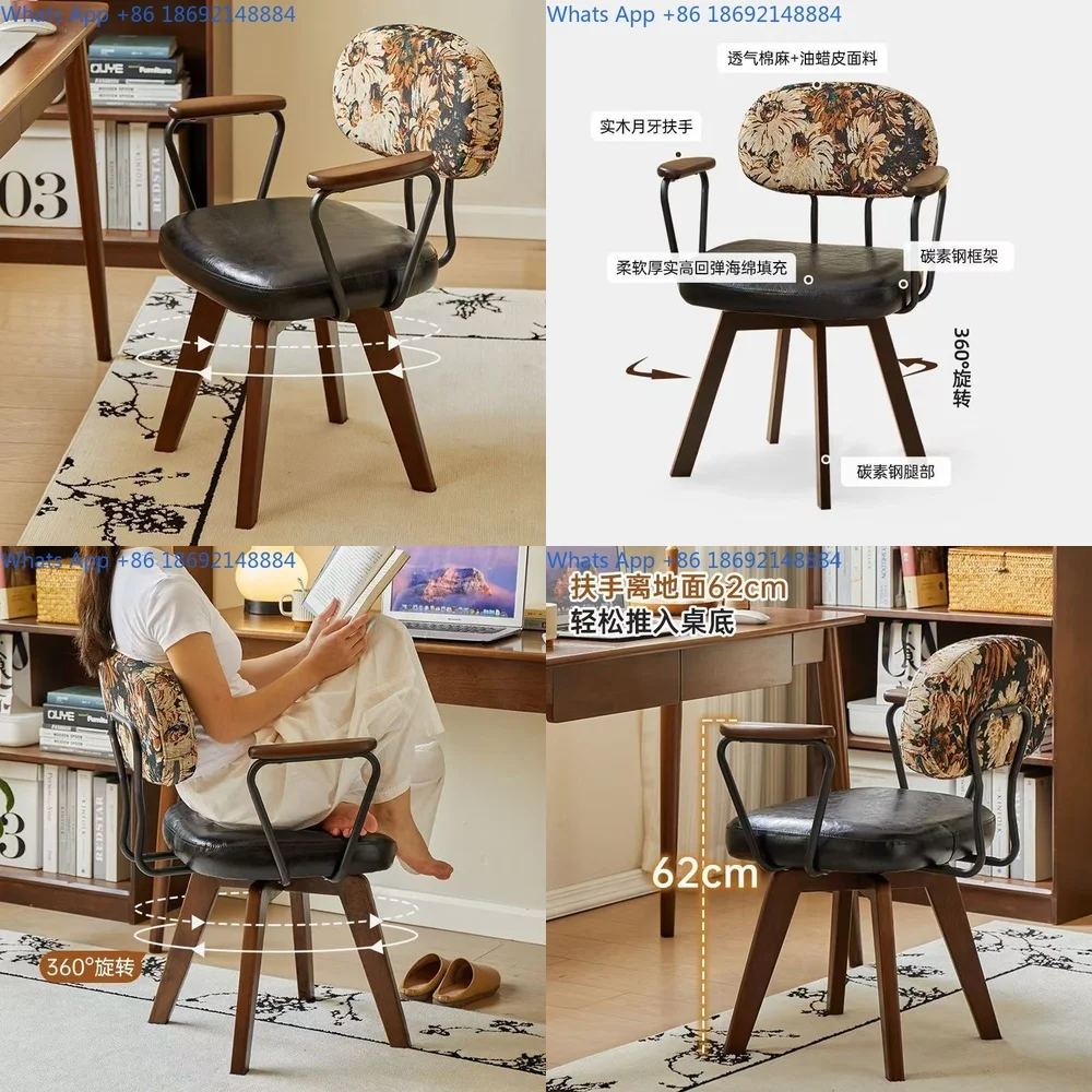 

Office Chair for Home Study Comfortable Swivel Desk Chair with Backrest Suitable for Long Sitting Work and Makeup