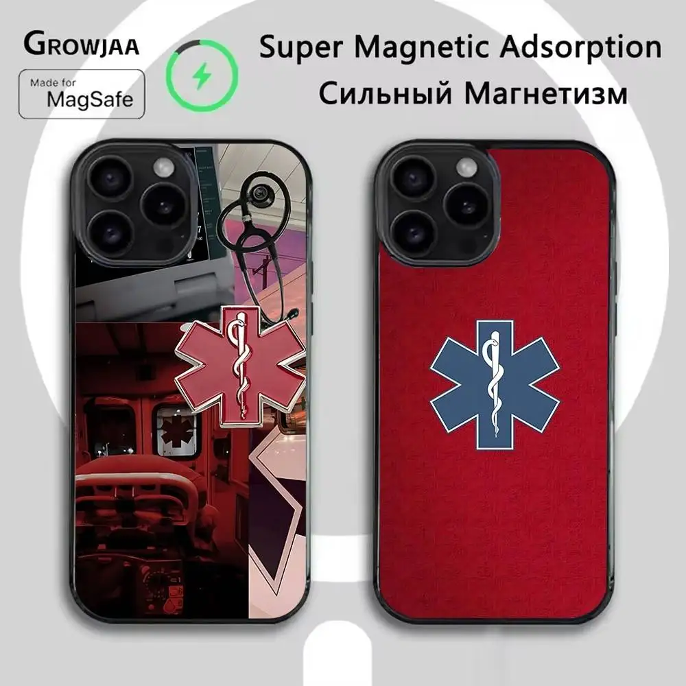 

EMT EMS Ambulance Phone Case For iPhone 16e,16,15,14,13,12,11,Plus,Pro,Max,Mini Magsafe Magnetic Wireless Charging