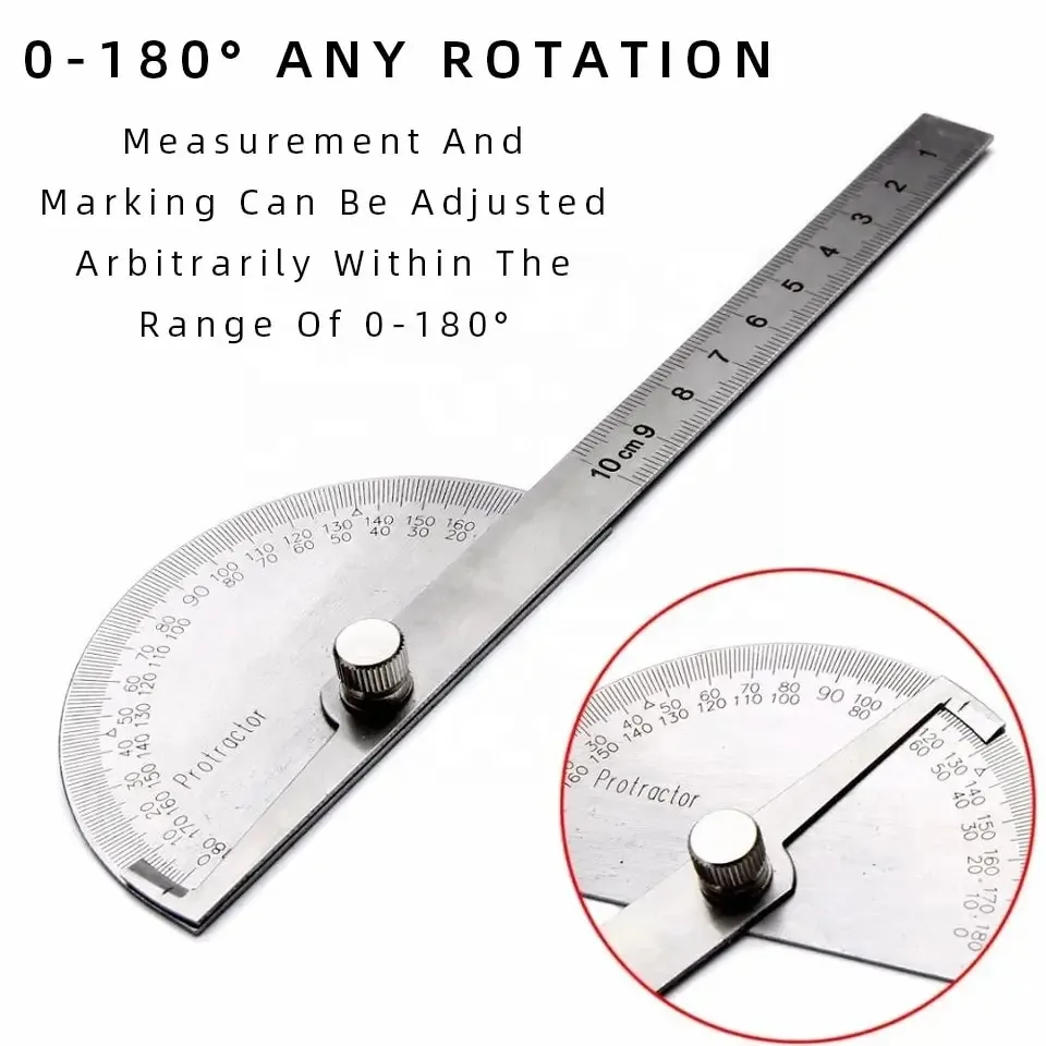2026 New Protractor Angle Ruler Dividing Gauge Angle Ruler 180 Degree Semi Circular Carpenter Angle Ruler 14cm 1PC