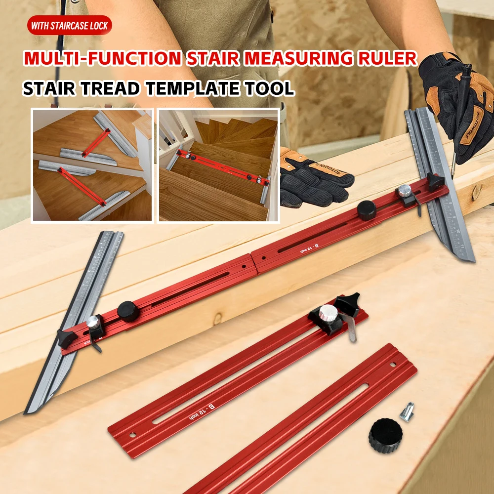 hit productDIY Woodworking Tool All Aluminum Alloy Contour Gauge Stair Tread Template Tool
