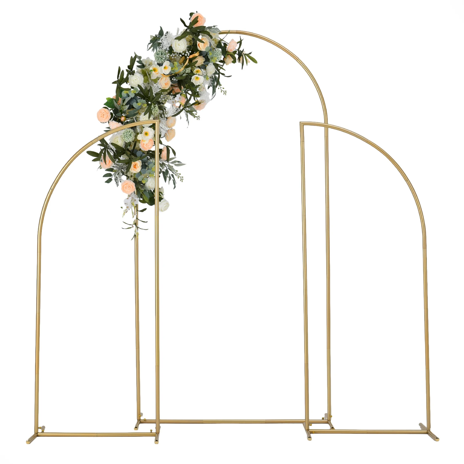 

Set of 3 Metal Wedding Arch Backdrop Stand Gold Arbor Stand for Birthday Party Ceremony Anniversary Celebration Decoration