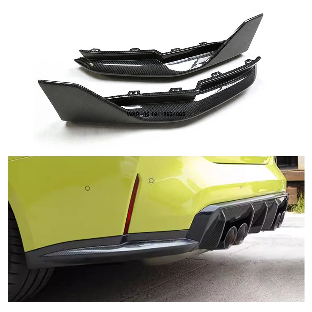 

G80 M3 Real Dry Carbon Fiber Rear Bumper Corner Splitter for-BMW M3 M4 G80 G82 2021+ Perfect Decoration Body Kits Trim