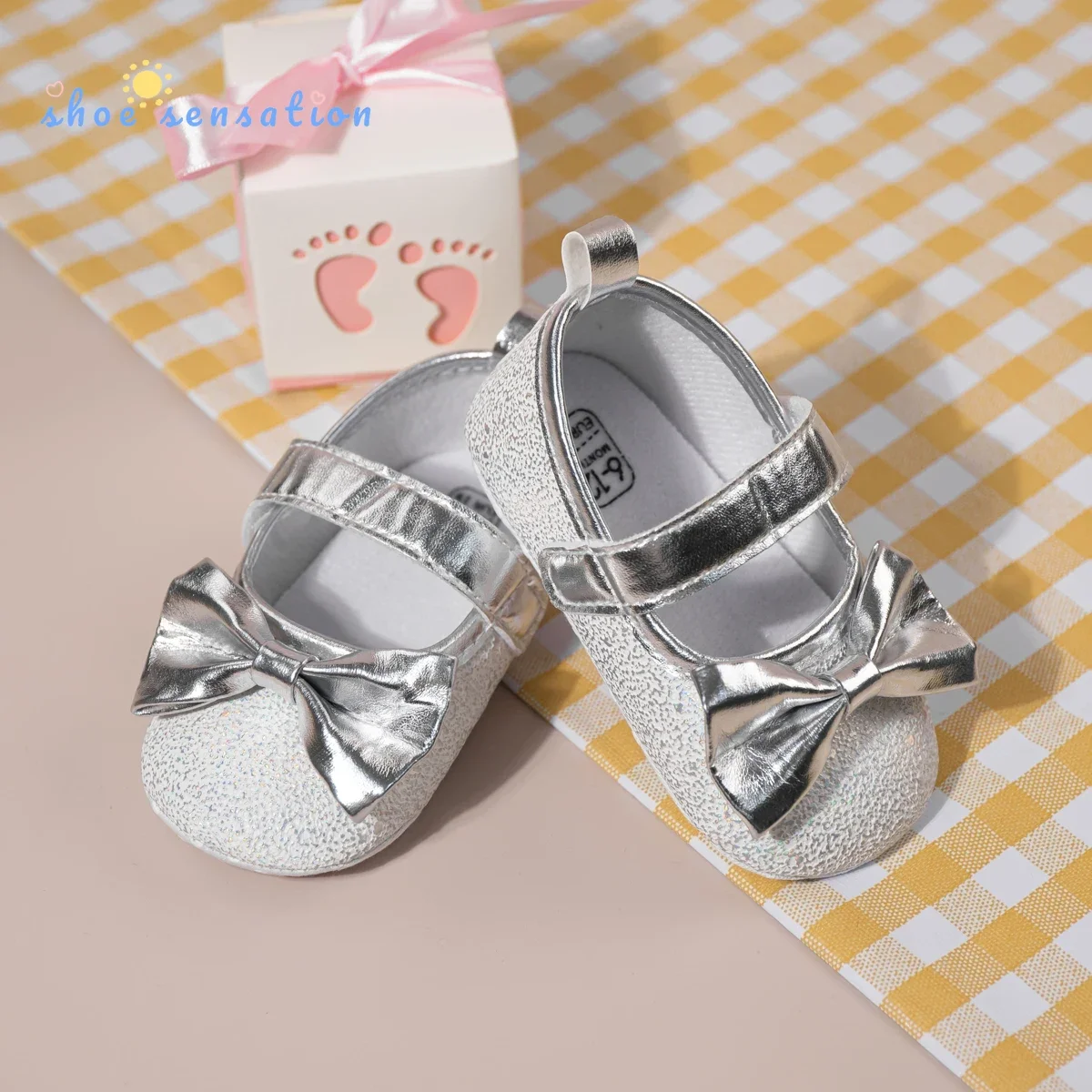 

Meckior Fashion Baby Girl Solid Color Princess Shoes Bowknot Untied Sleeve Mouth Single Shoes Soft Bottom Outdoor Baby Shoes