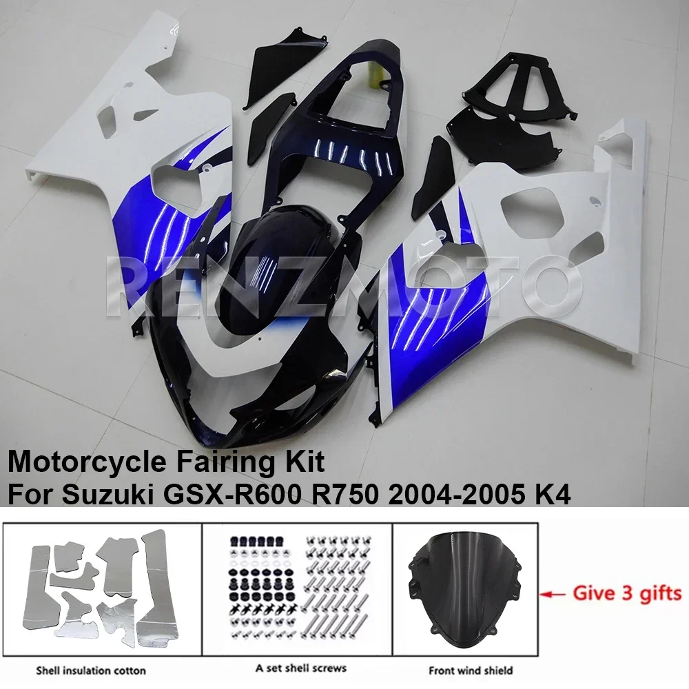 For Suzuki GSX-R600 R750 04-05 K4 K5 Fairing Motorcycle Set Body Kit Decoration Plastic Guard Plate Accessories Shell S0604-124A