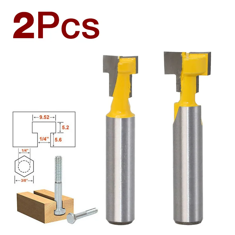 

2 Pcs,8mm Shank Lock Hole Cutter Woodworking Milling Cutter, Wood Picture Frame Hanger T-Type Keyhole Cutter, Chisel Cutter