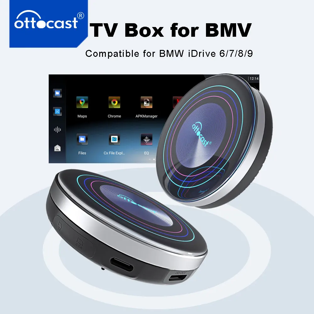 

Ottocast i3 CarPlay AI TV Box for BMW iDrive 6 7 8 9 Car Accessories Video Adapter Android 13.0 for Youtube Netflix Hulu Newest