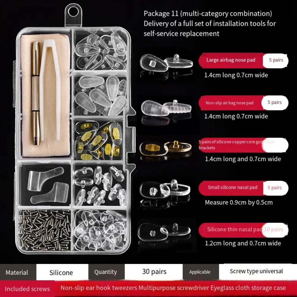 Portable Silicone Eyeglass Repair Kit Replaceable Durable Precision Screw Sets Universal Sturdy Glasses Repair Tools Sunglasses
