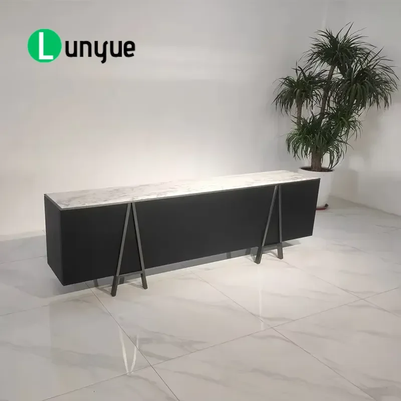 Luxury Modern Marble Top Wood TV Stand Living Room Furniture Latest Design Entertainment Center Console Table Home Decor