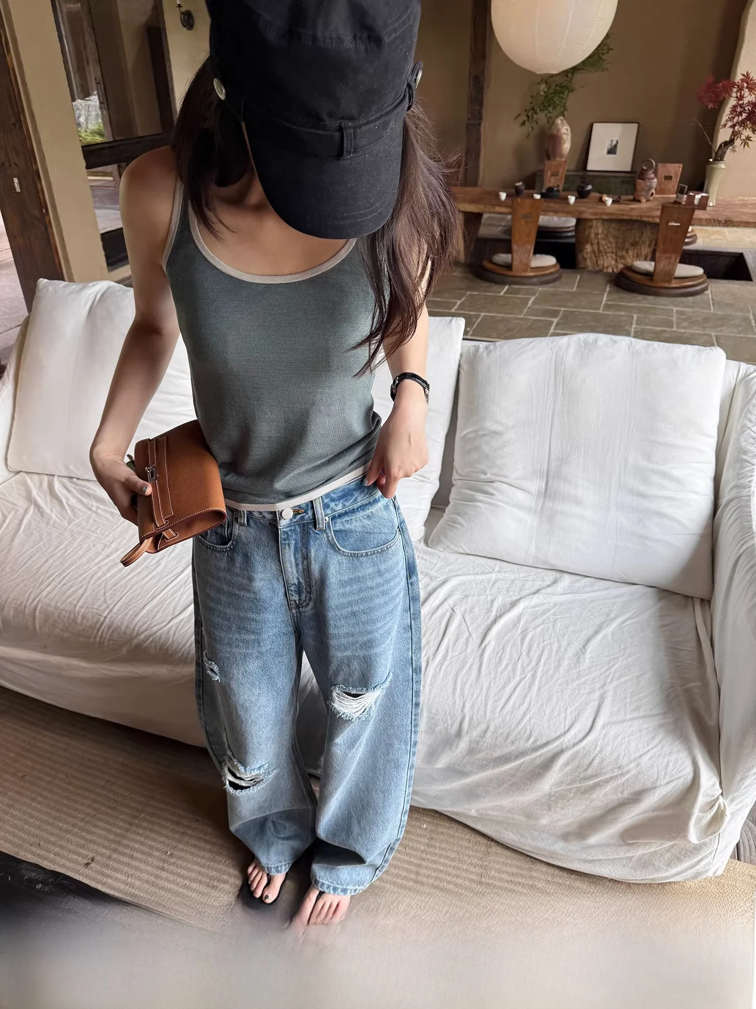 

Шелковый топ-майка женский, облегающий, на бретельках, для похудения, летняя новинка, модный, в стиле Ян Сяояо, из шелка