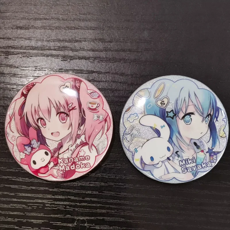 Puella Magi Madoka Magica Anime Figures Tomoe Mami Miki Sayaka Cosplay Metal Badge Sakura Kyouko Decor Brooch Toy Pins Fans Gift