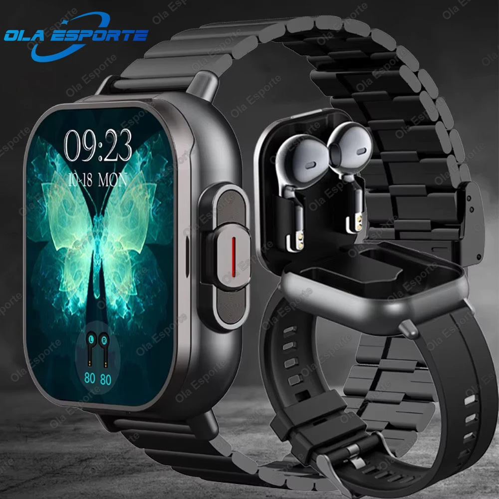 

New TWS 2-in-1 With Headset Smart Watch NFC Bluetooth Call Women Men SmartWatch Waterproof Sport Track Heart Rate Monitor Watch
