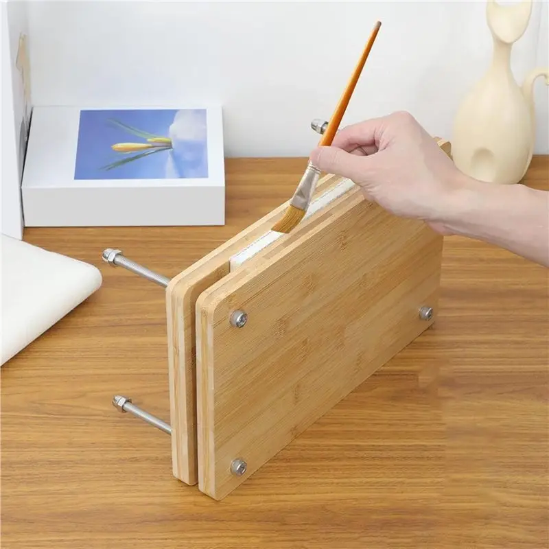 A84X-Portable Binding Press Machine With Bookbinding Plastic Bone Folder Creaser Waxed Thread Tools Of Paulownia Wood