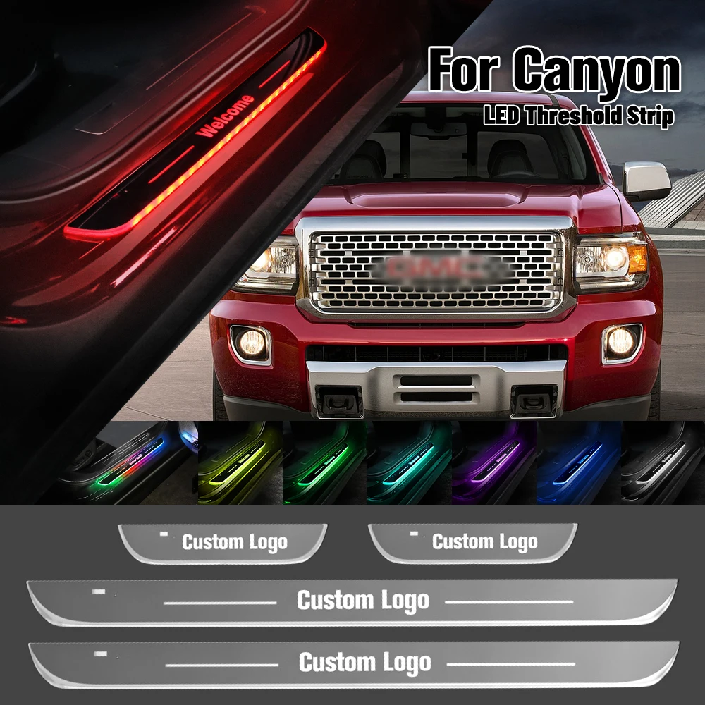 For GMC Canyon 2004-2017 Car Door Sill Light Customized Logo LED 2012 2013 2014 2016 Welcome Threshold Pedal Lamp Accessories