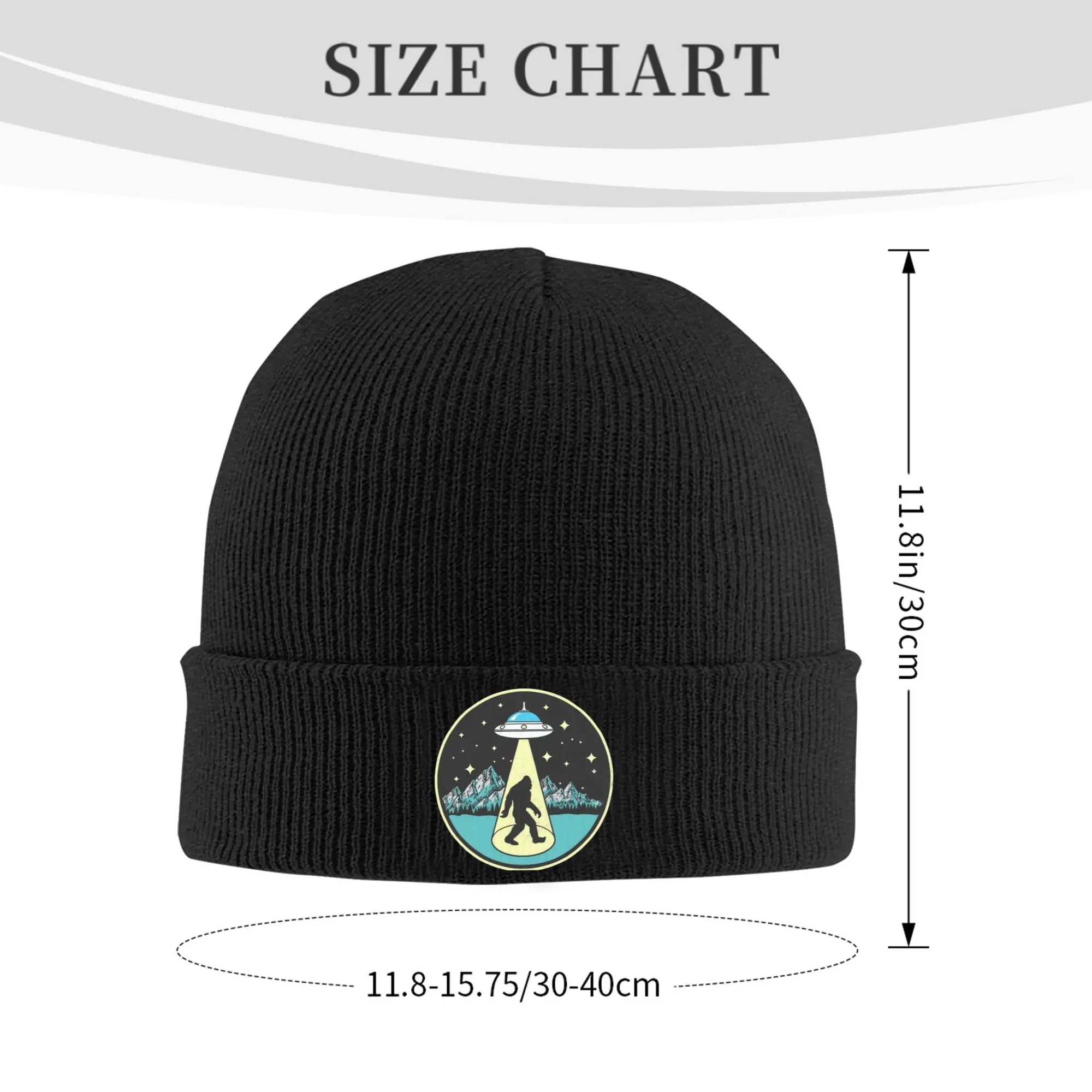 Bigfoot Abduction Vintage Sasquatch Hat Autumn Winter Skullies Beanies New Cryptids  Cap Unisex Acrylic Knitted Hat,