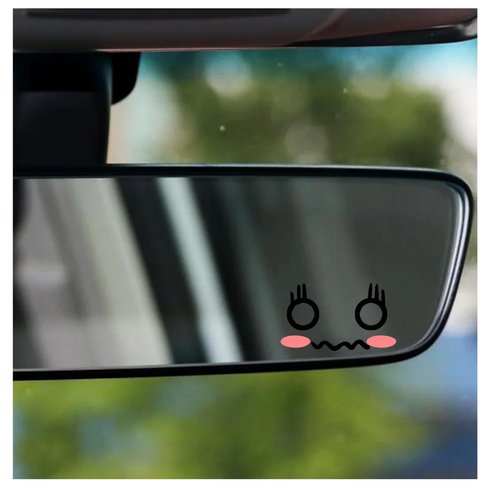 HD Car Interior Sticker Art Design Cute Face Expression Auto Decal Window Rear Glass Decoration for Notebook Motorcycle Suitcase
