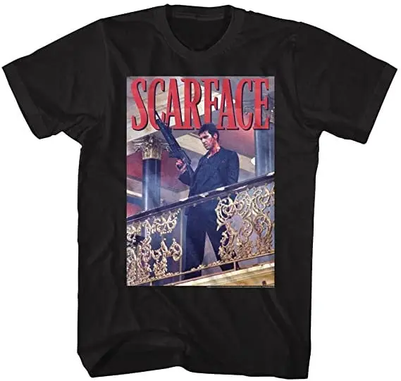 Scarface Railing Shot Black T Shirt