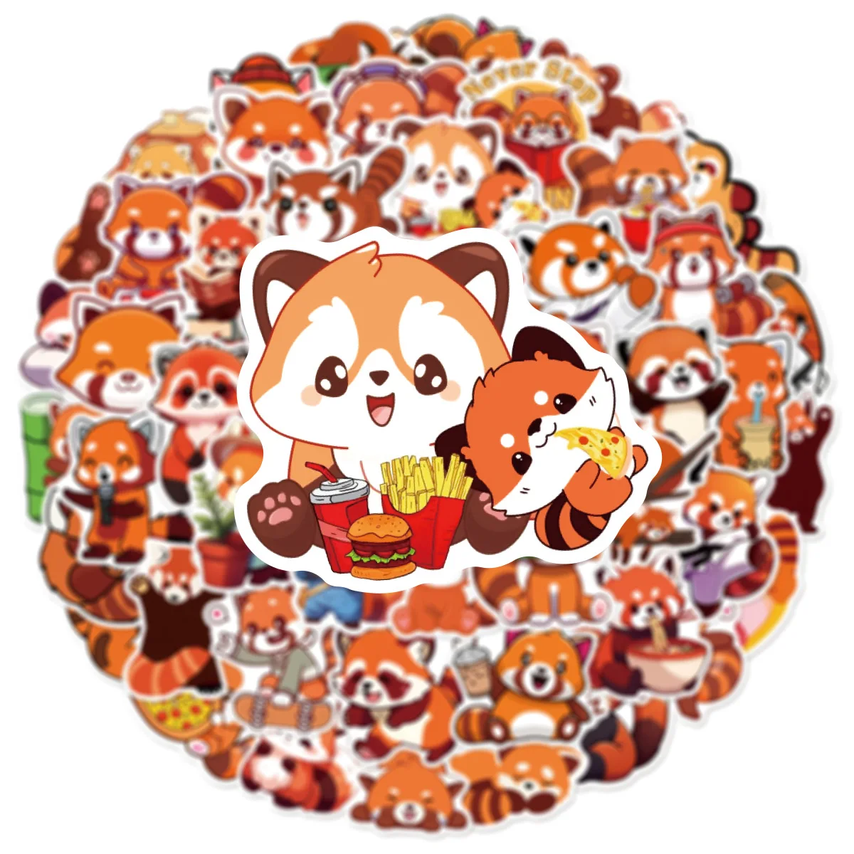 10/50PCS Cute Red panda Graffiti Sticker Kawaii Rare Animals Cartoon Decal Notebook Phone Guitar Cup Fridge Skateboard Kid Toys